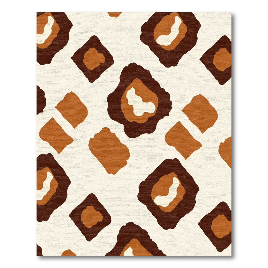 Brown and Cream Abstract Spots Rug
