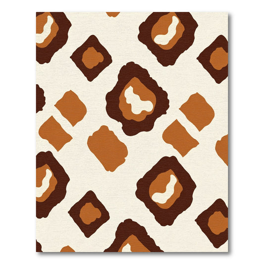 Brown and Cream Abstract Spots Rug