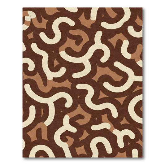 Earthy Curves Abstract Organic Rug