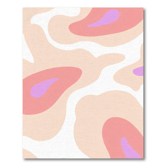Mellow Peach Abstract Organic Forms Rug