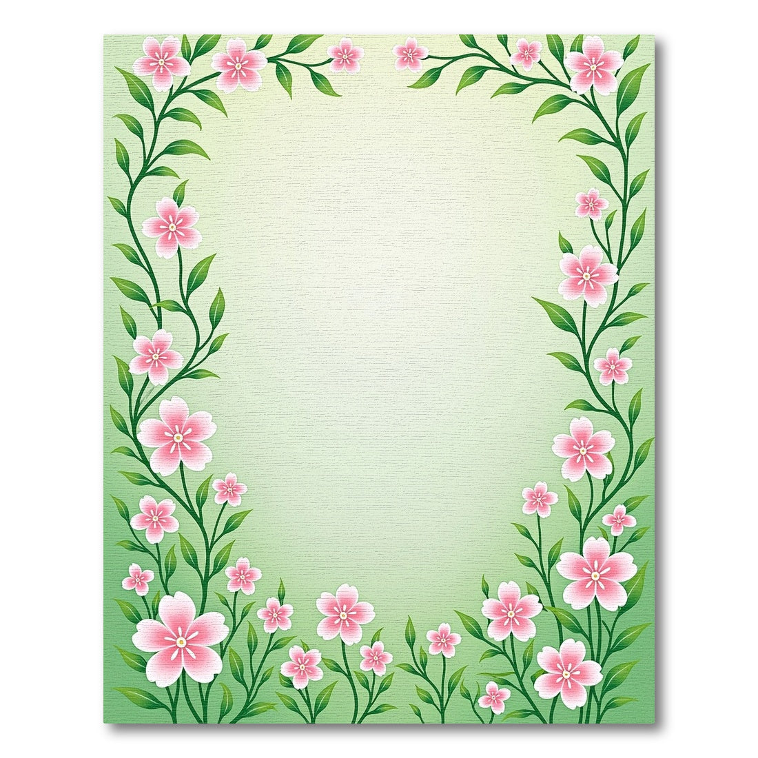 Pink Blossom Vine Border Rug