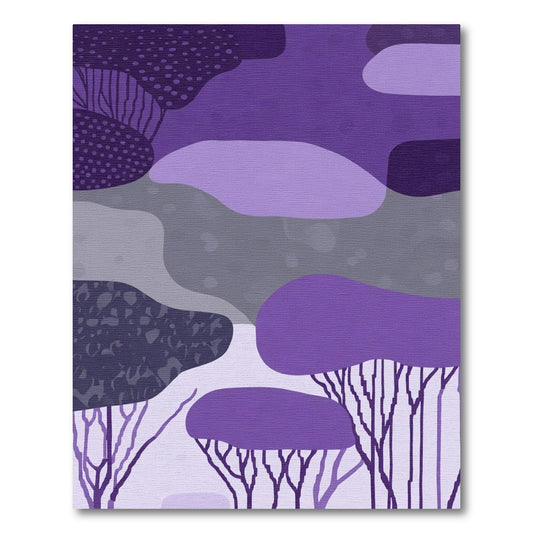 Purple Abstract Organic Shape Garden Rug