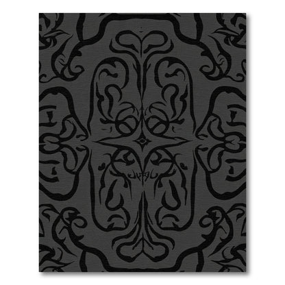 Dark Gray Ornate Swirl Medallion Rug