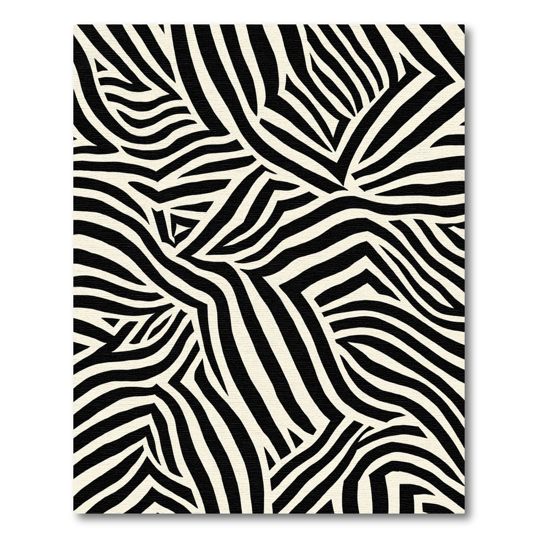 Bold Black White Abstract Stripe Rug