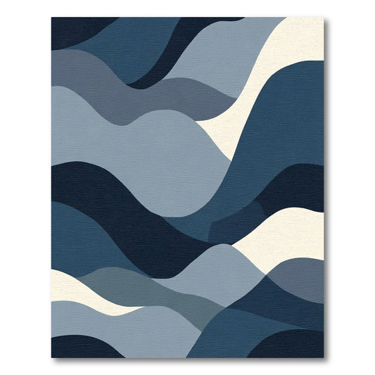 Modern Abstract Curved Waves Rug