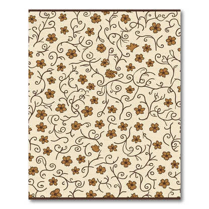 Brown Floral Vine Scroll Rug