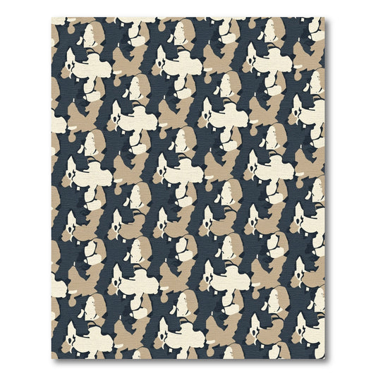 Urban Camouflage Tan Cream Navy Rug
