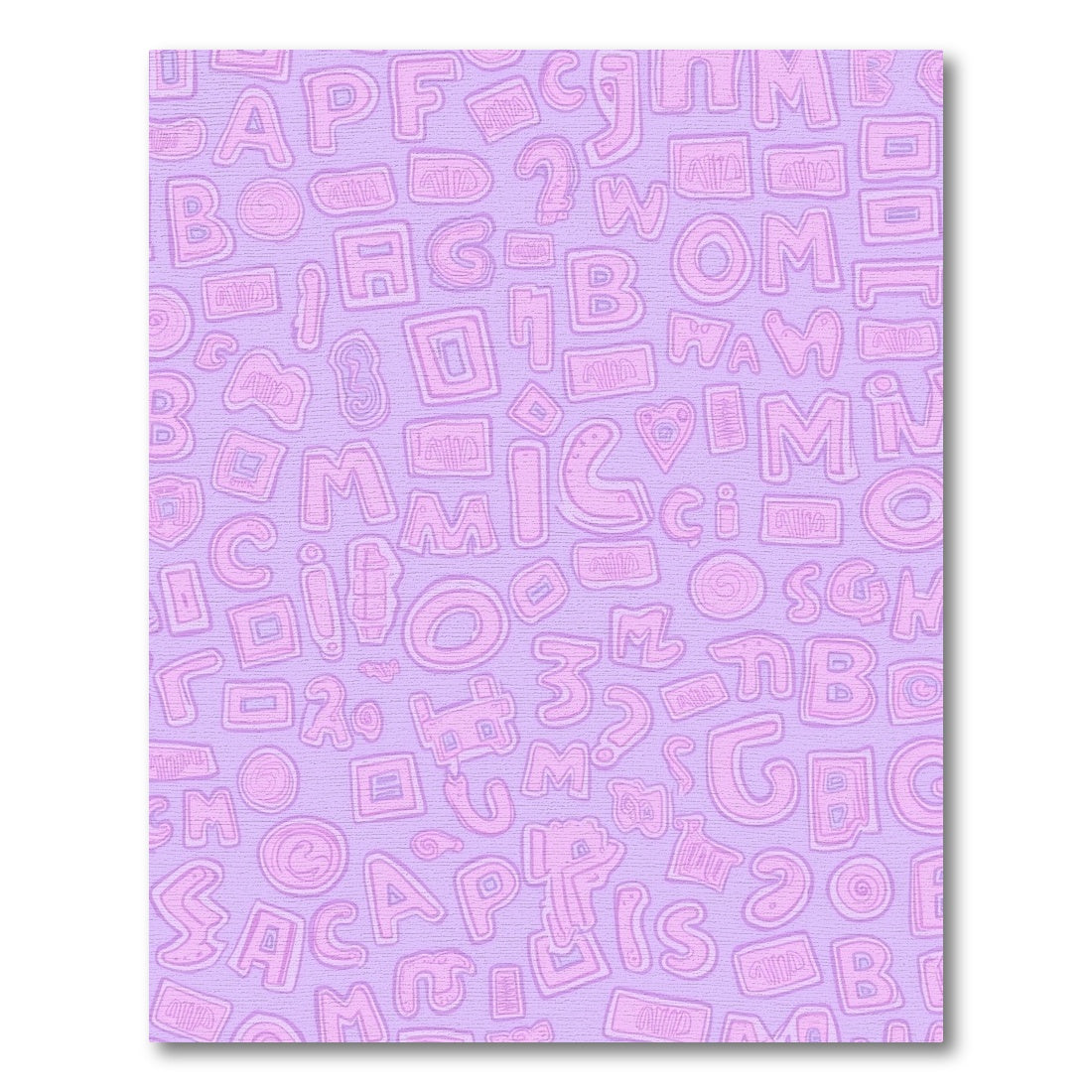 Pink Alphabet Collage Rug