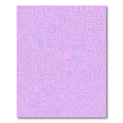 Pink Alphabet Collage Rug
