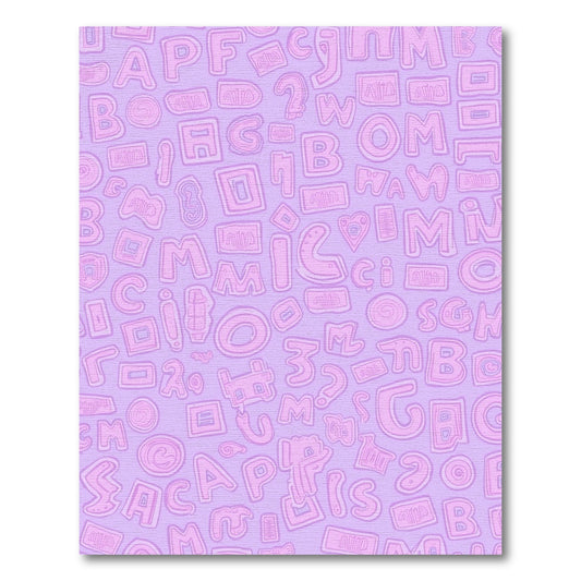 Pink Alphabet Collage Rug