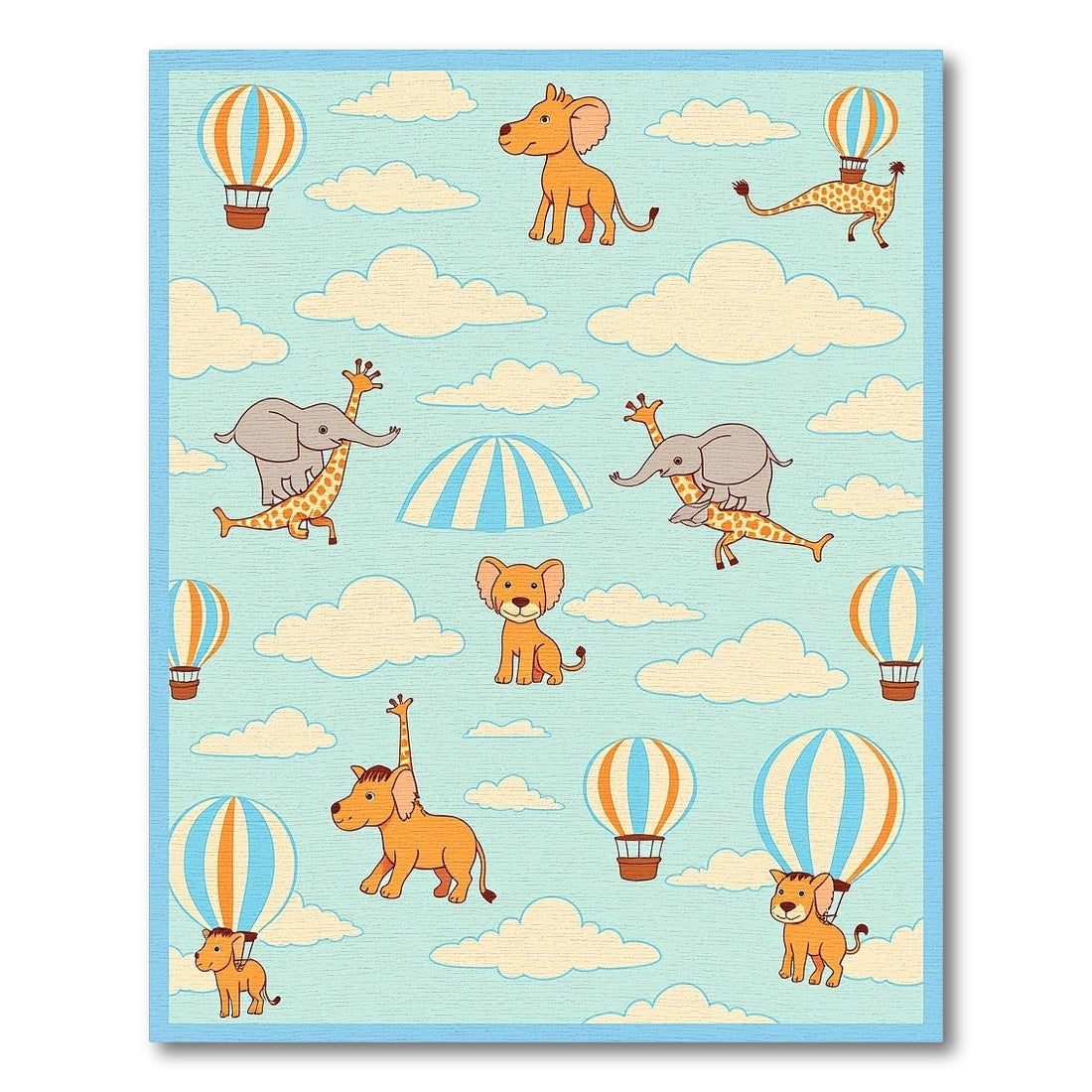 Sky Animals Hot Air Balloon Adventure Rug
