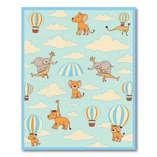 Sky Animals Hot Air Balloon Adventure Rug