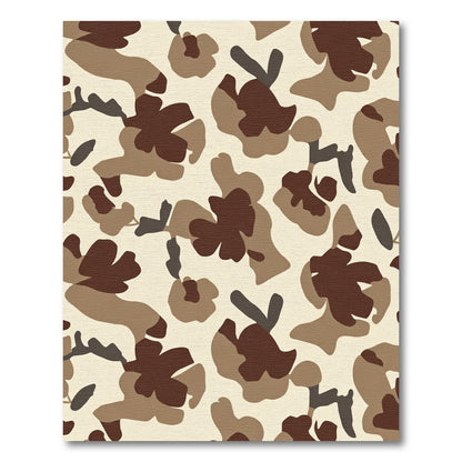 Earthy Camouflage Abstract Shapes Rug