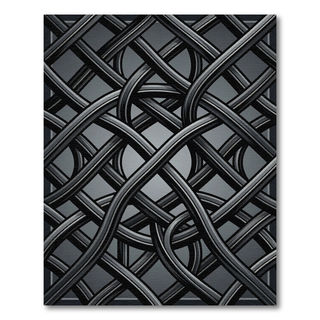 Deep Gray Intertwined Knot Rug