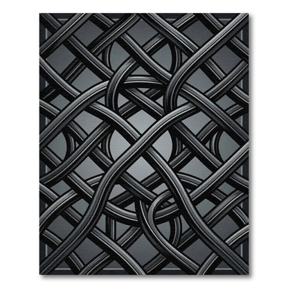 Deep Gray Intertwined Knot Rug