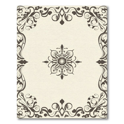 Dark Brown Scrollwork Medallion Rug