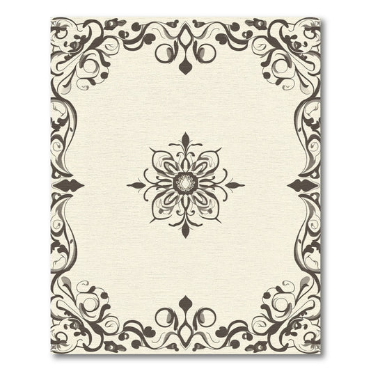 Dark Brown Scrollwork Medallion Rug