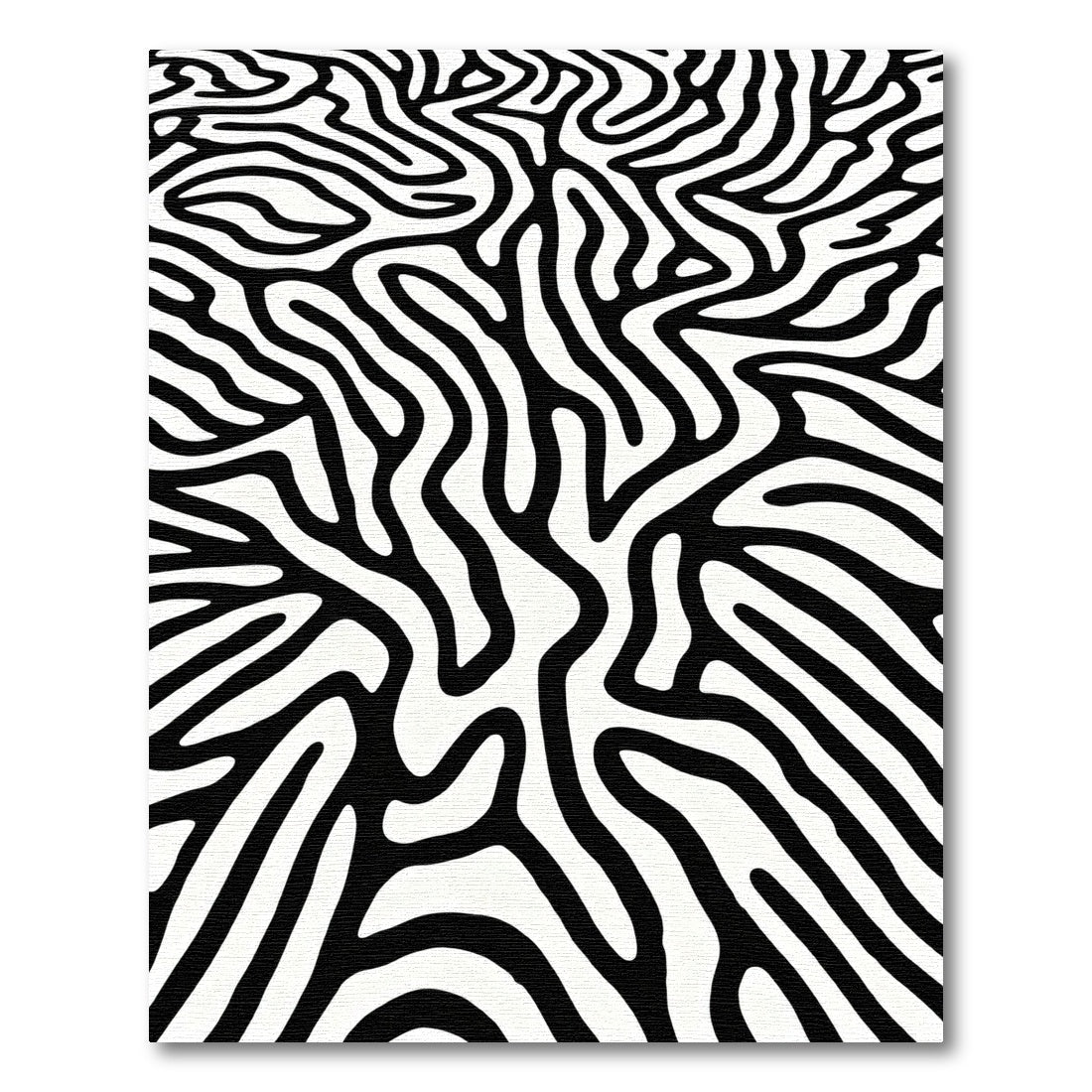Bold Black White Wavy Stripes Rug