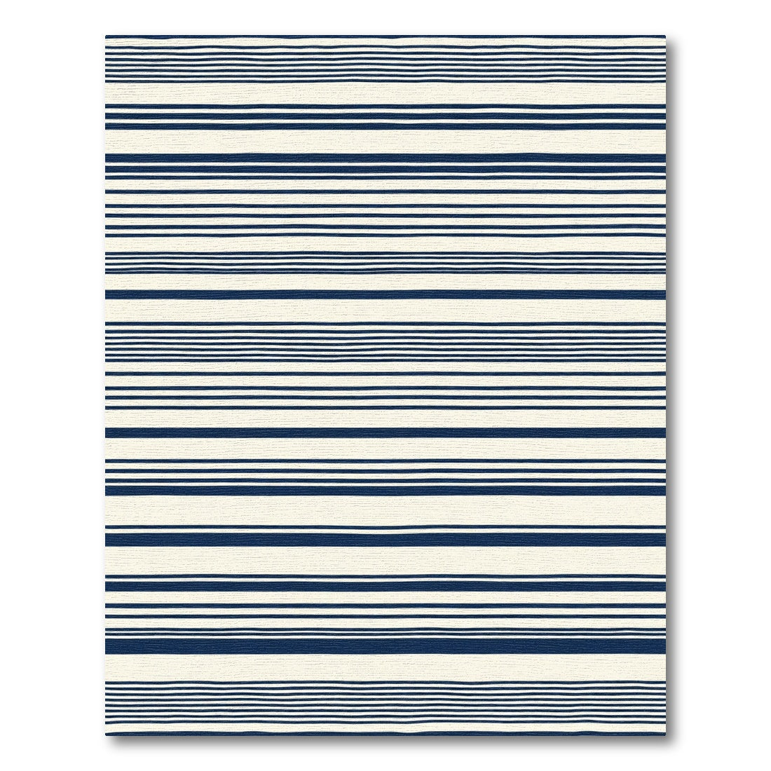 Navy Blue Cream Striped Background Rug