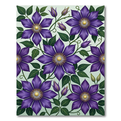 Vibrant Purple Floral Garden Vine Rug