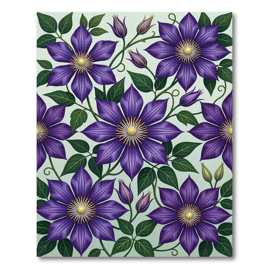 Vibrant Purple Floral Garden Vine Rug