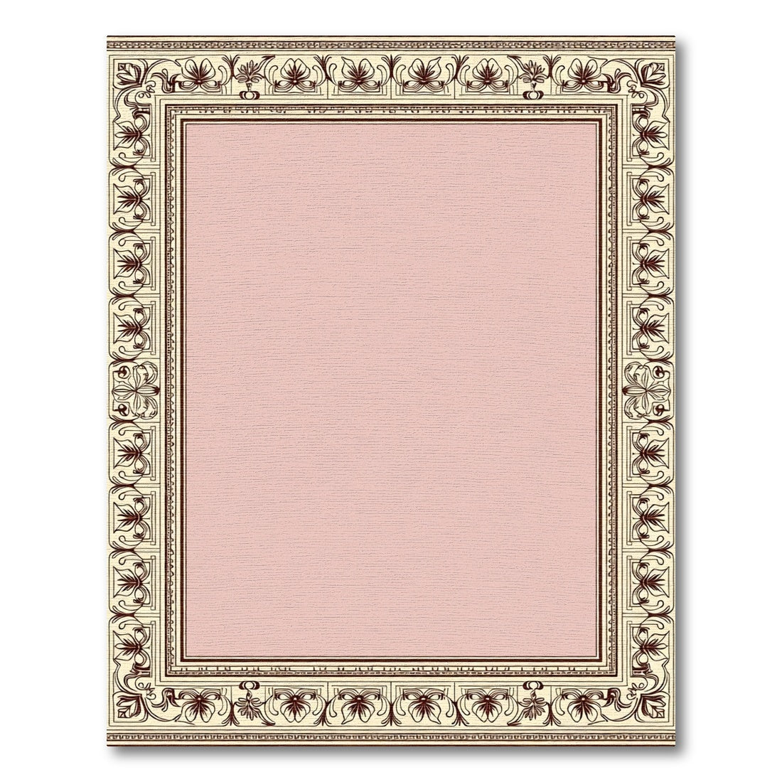 Classic Floral Border Cream Rug