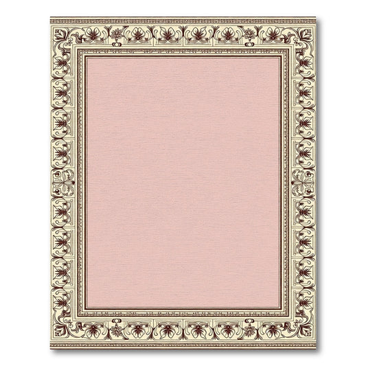 Classic Floral Border Cream Rug