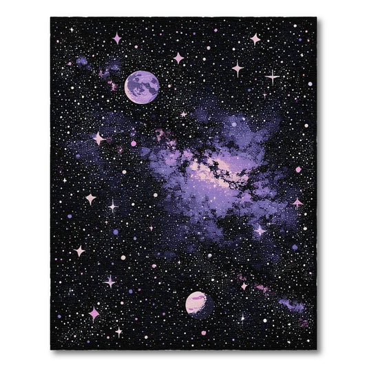 Starry Purple Nebula Cosmic Rug