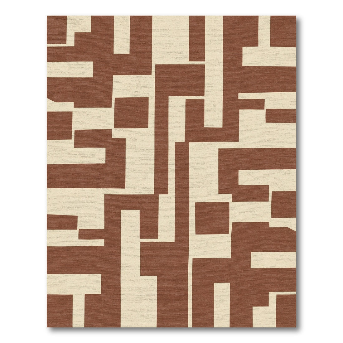 Abstract Chocolate Cream Labyrinth Rug