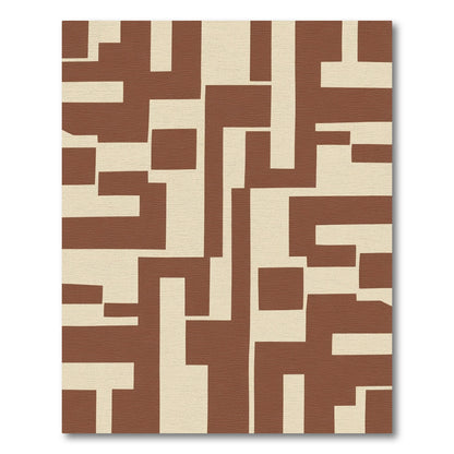 Abstract Chocolate Cream Labyrinth Rug