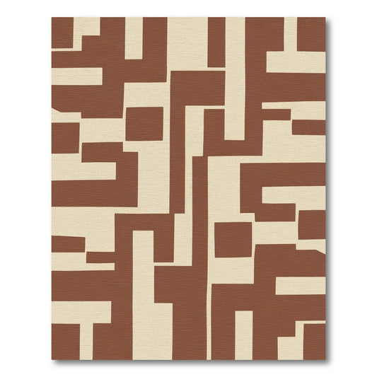 Abstract Chocolate Cream Labyrinth Rug