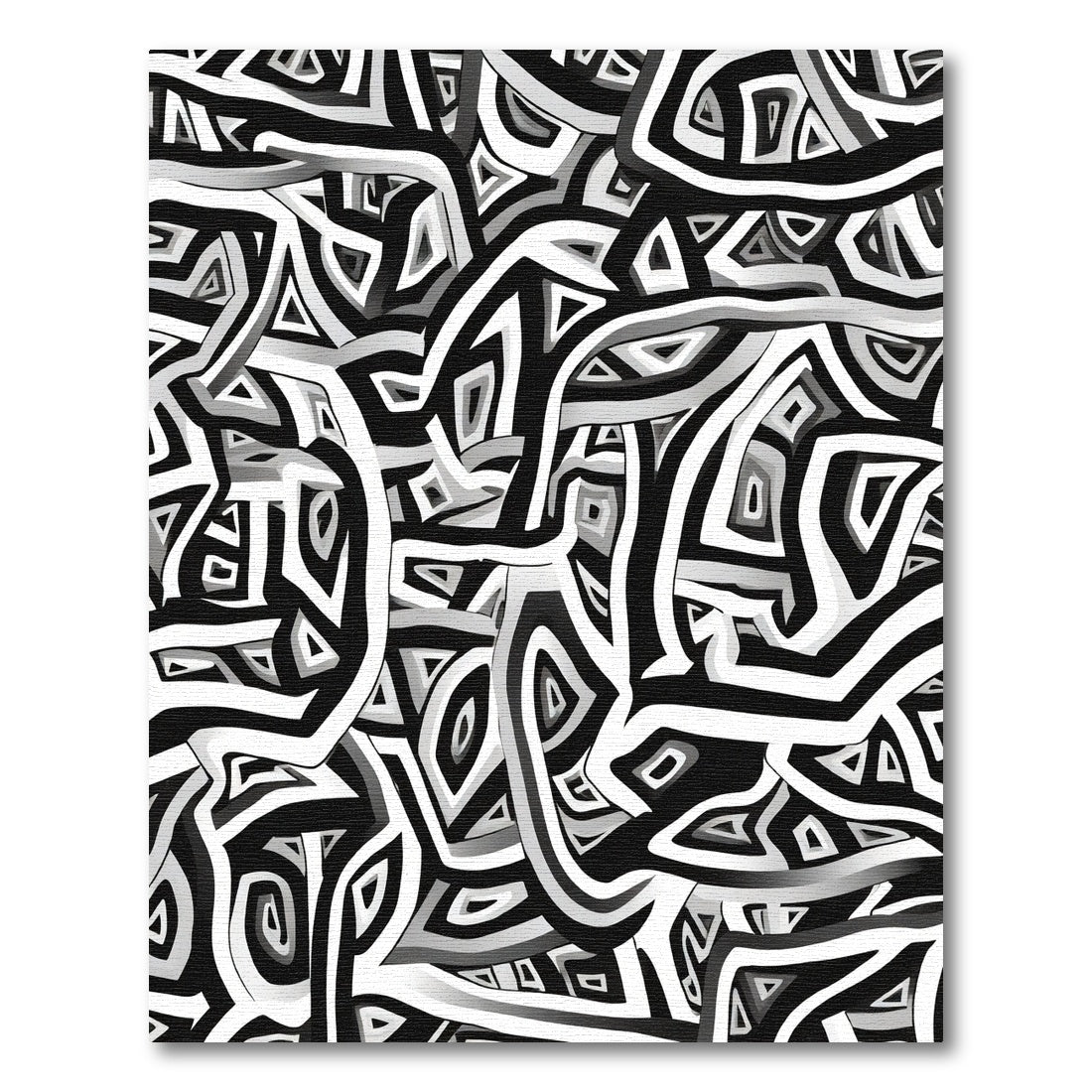 Monochromatic Abstract Interwoven Lines Rug
