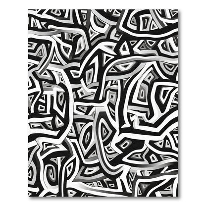 Monochromatic Abstract Interwoven Lines Rug