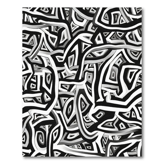 Monochromatic Abstract Interwoven Lines Rug
