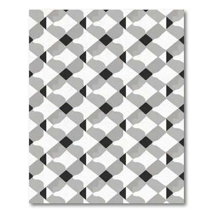 Monochromatic Diamond Weave Interlocking Shapes Rug