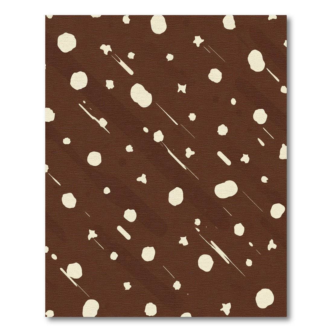 Brown Cream Splatter Drops Runner Rug