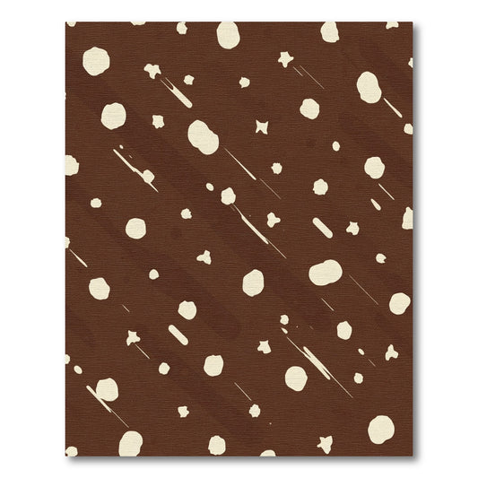 Brown Cream Splatter Drops Runner Rug