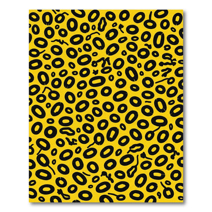 Golden Yellow Black Oval Spot Rug