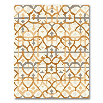 Warm Amber Interlocking Geometric Rug