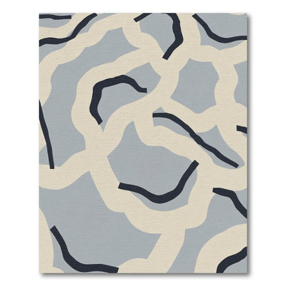 Modern Abstract Swirl Composition Rug