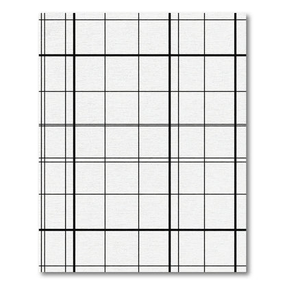Bold Black White Grid Lines Rug