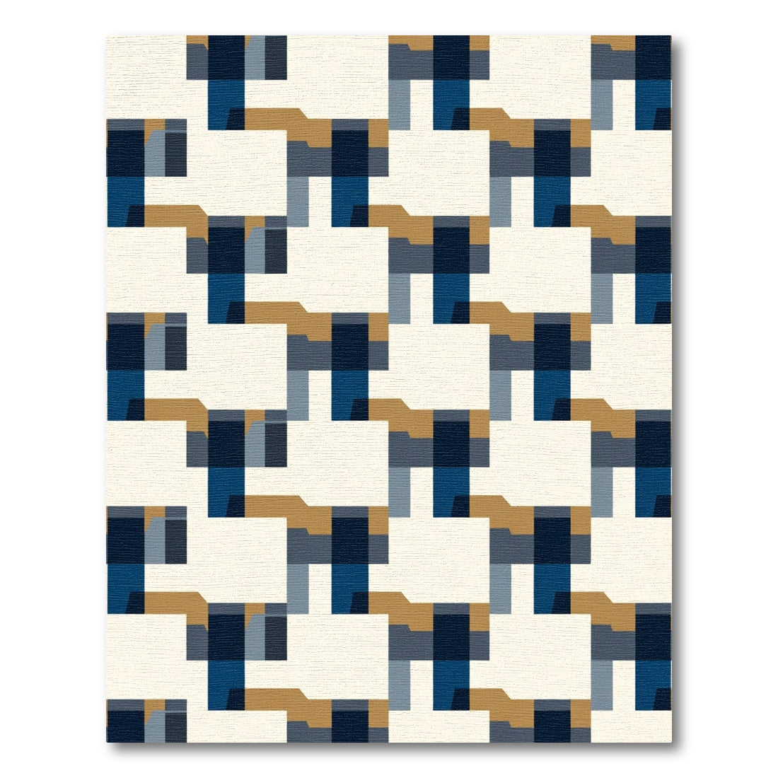 Modern Geometric Interlocking Shapes Rug