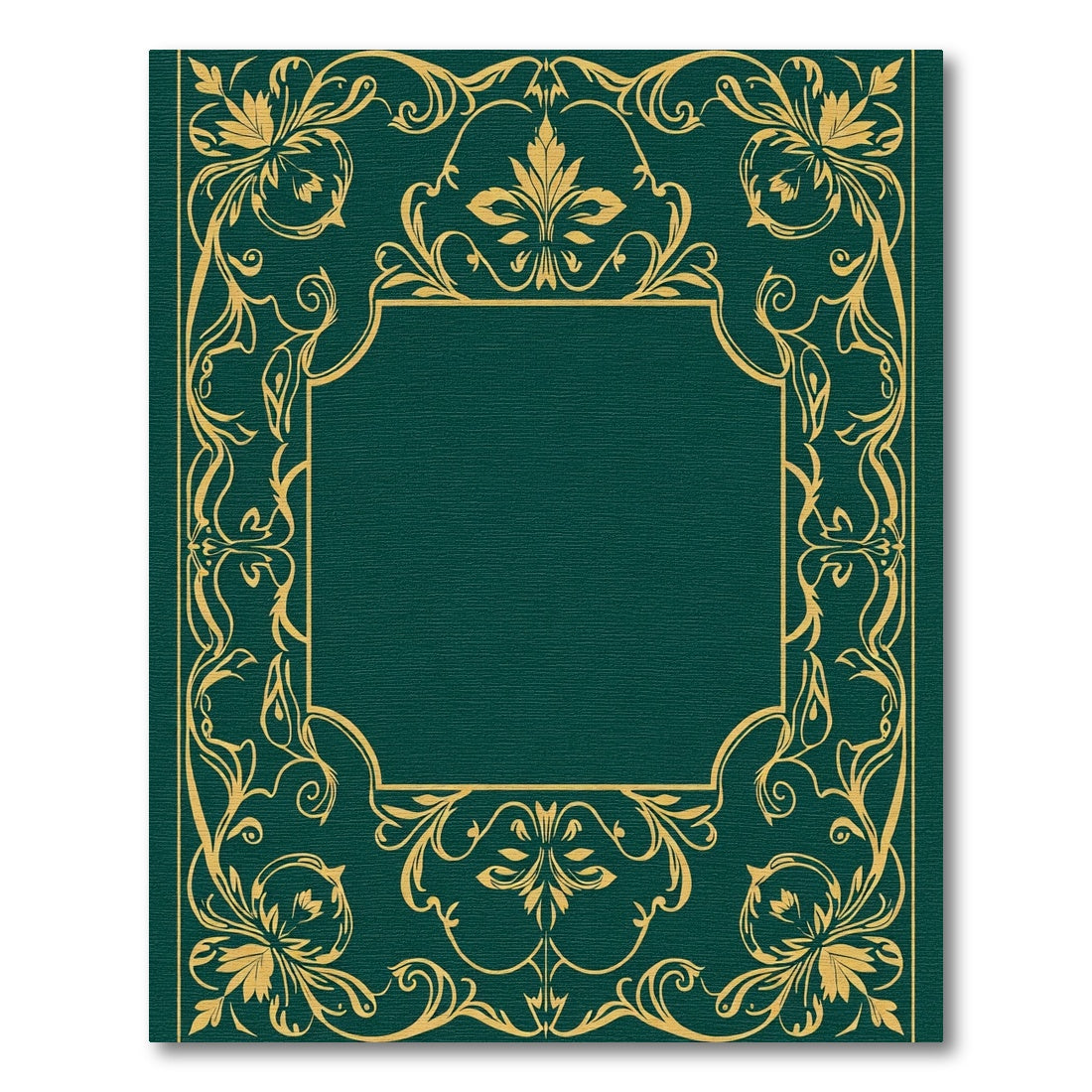 Emerald Gold Flourish Crest Rug