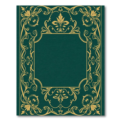 Emerald Gold Flourish Crest Rug