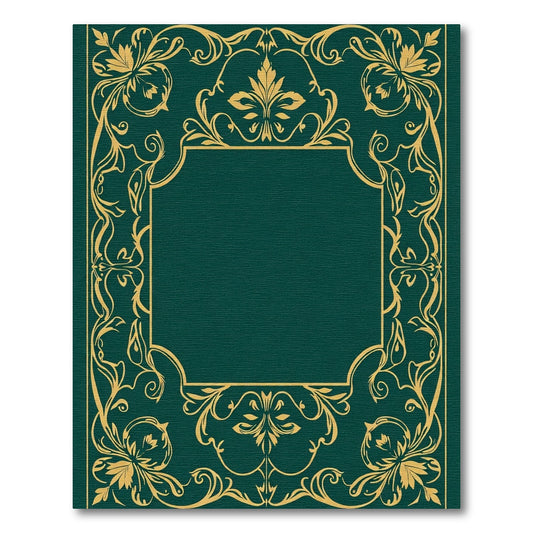 Emerald Gold Flourish Crest Rug