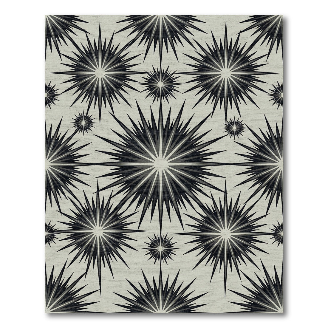 Sharp Starburst Gray Geometric Arrangement Rug