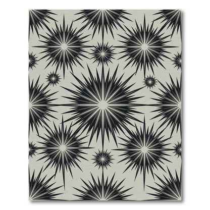 Sharp Starburst Gray Geometric Arrangement Rug