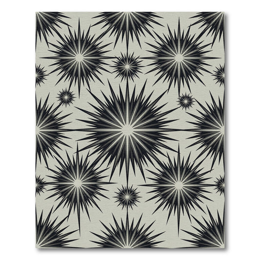 Sharp Starburst Gray Geometric Arrangement Rug
