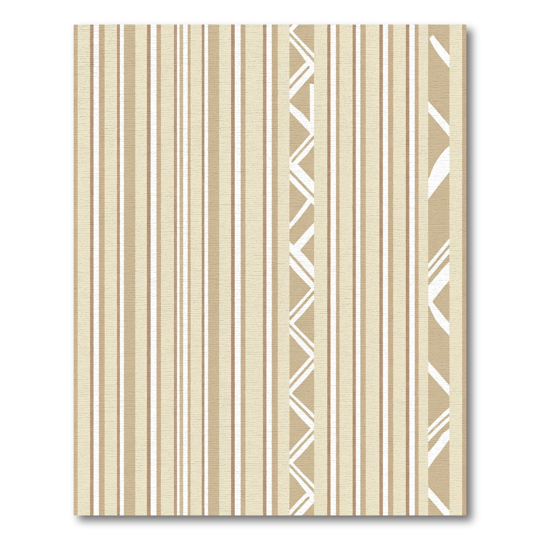 Beige Neutral Stripe Geometric Accents Rug