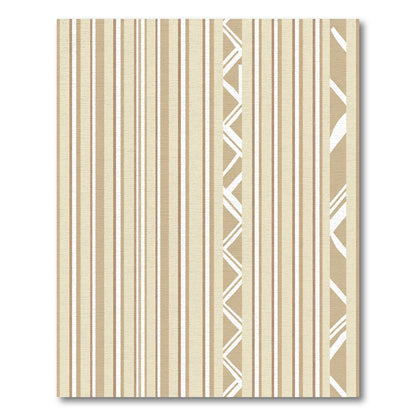 Beige Neutral Stripe Geometric Accents Rug
